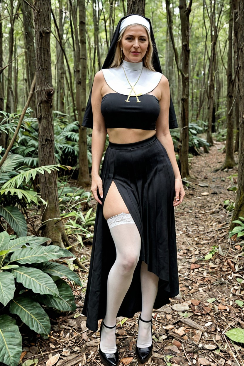 Shabby Appearance, Nun, Standing Straight MILF AI Porn