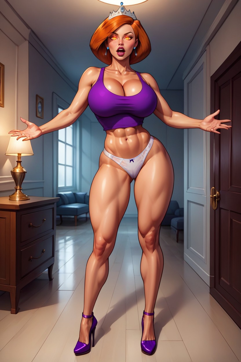 Full Body Standing Full Straight At Viewer, Large Breast Expansion, + MILF AI Porn