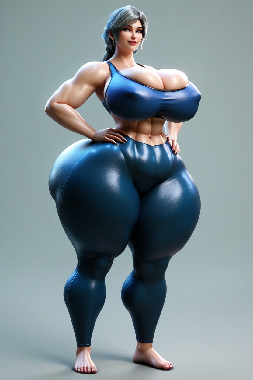 Smiling, Wii Fit, Front View MILF AI Porn