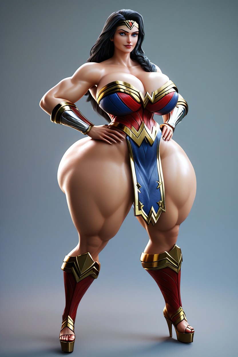 Disproportionately Large Butt, Front View, Form Fitting Clothes MILF AI Porn