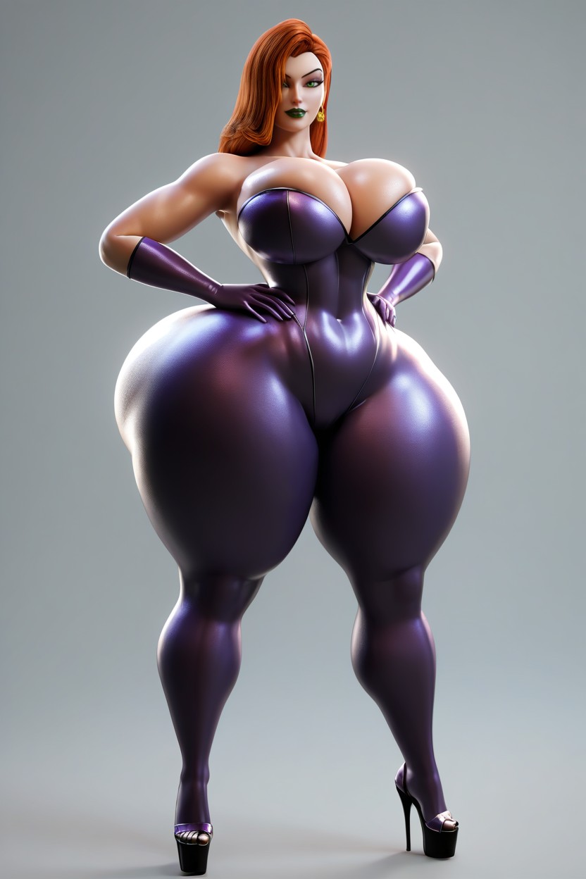 Extreme Hyper Ass, Hands On Hips, Red Lipstick MILF AI Porn