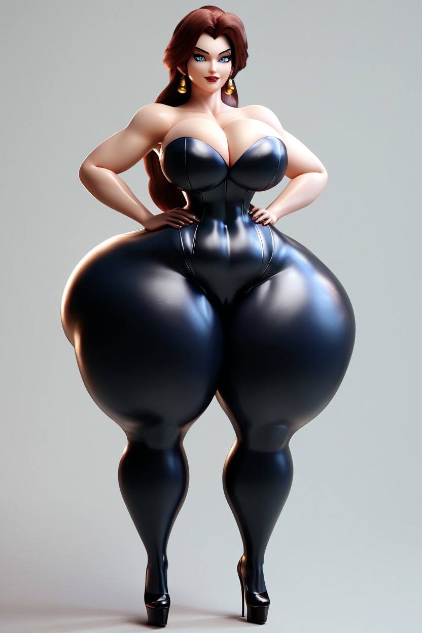 Form Fitting Clothes, Extreme Hyper Ass, Standing Legs Spread MILF AI Porn
