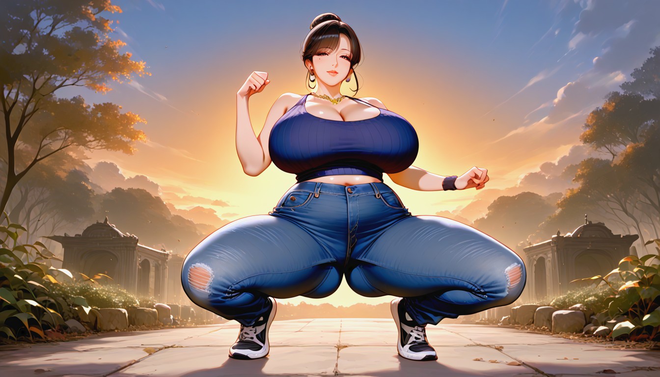 Colossal Butt, Spread Legs, High Resolution MILF AI Porn