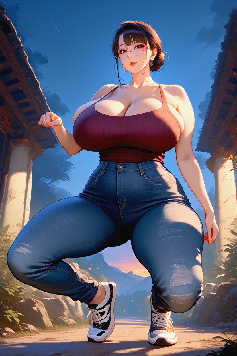 Elder Woman, Front Pose, Full Body Focus MILF AI Porn