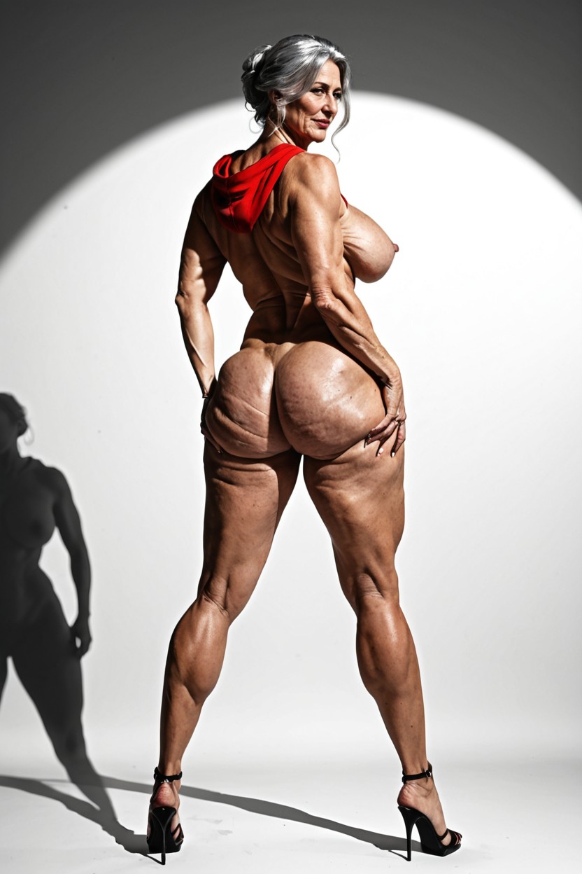 Strict Side Profile, Piel Grasa, Defined Jawline Porno MILF IA