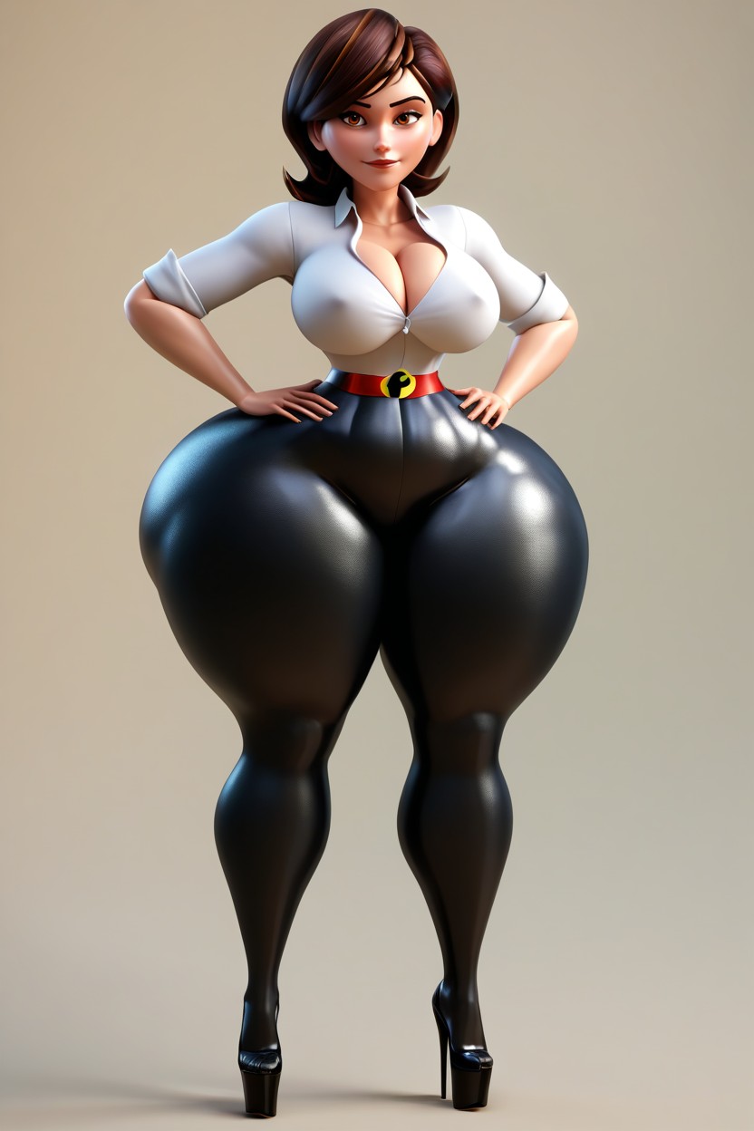 Figura Reloj De Arena, Disproportionate Massive Fake Butt, Very Tall Porno MILF IA