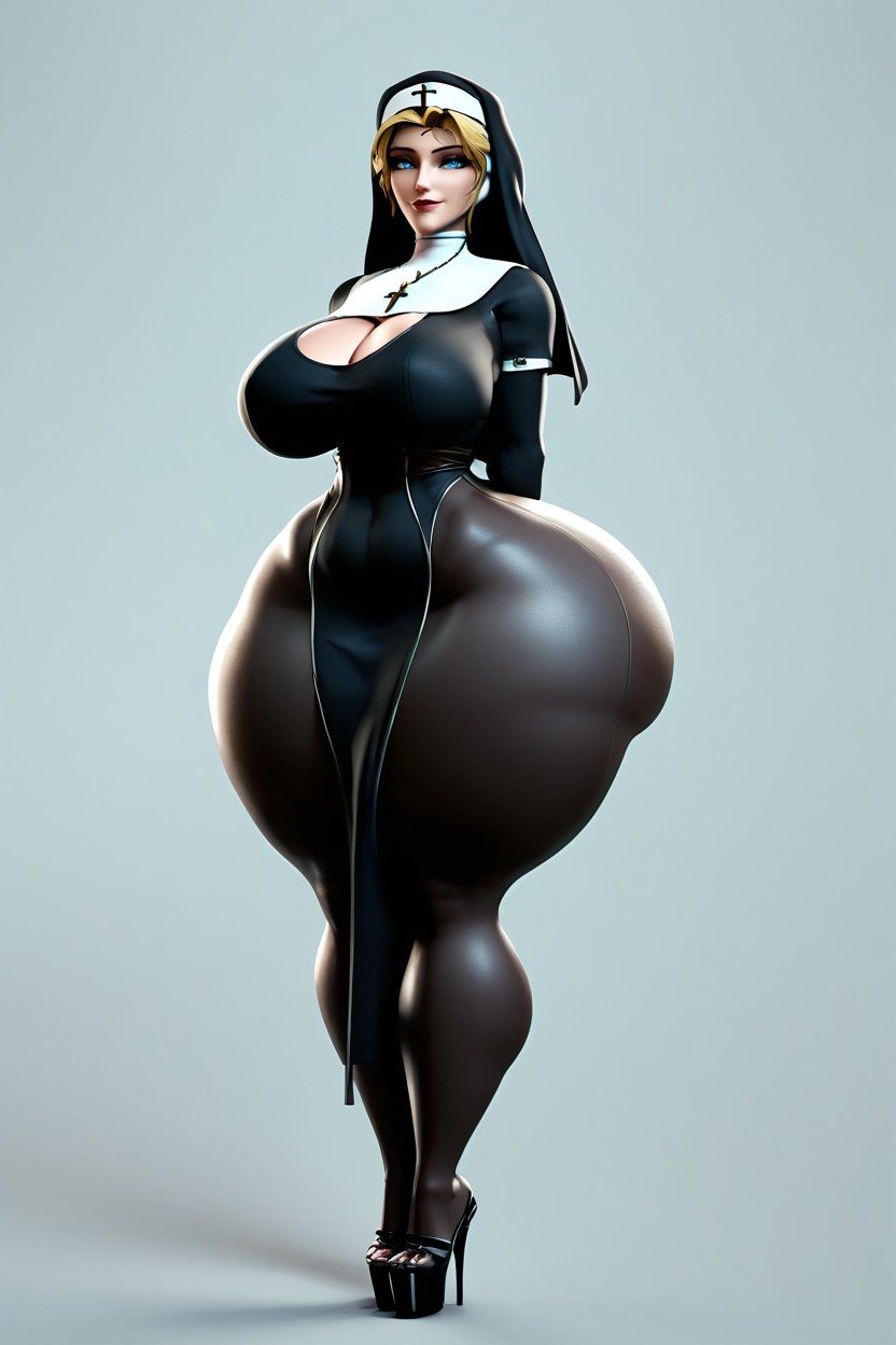 Bbl, Hyper Bubble Butt, Black Pencil Skirt MILF AI Porn