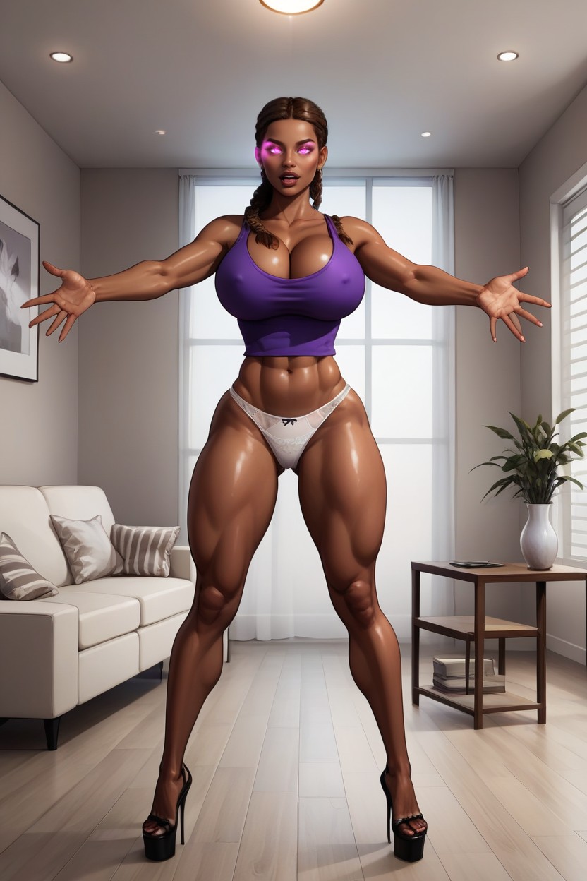 Legs Wide Apart, Fully Showing, Bimbo Porno MILF IA