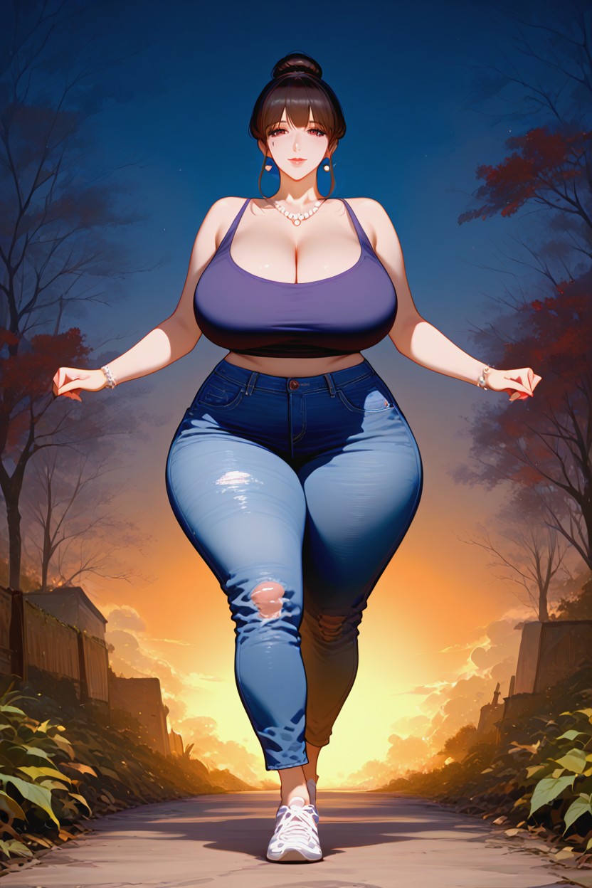 Massive Breasts, Voluptous Butt, Waist MILF AI Porn