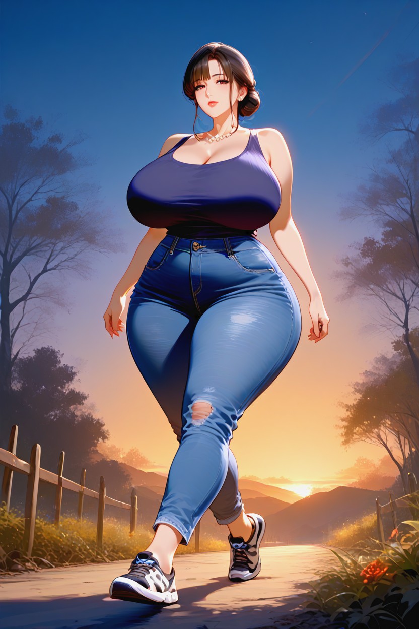 In Cinematic Film, Massive Butt, In Abandoned Garden MILF AI Porn
