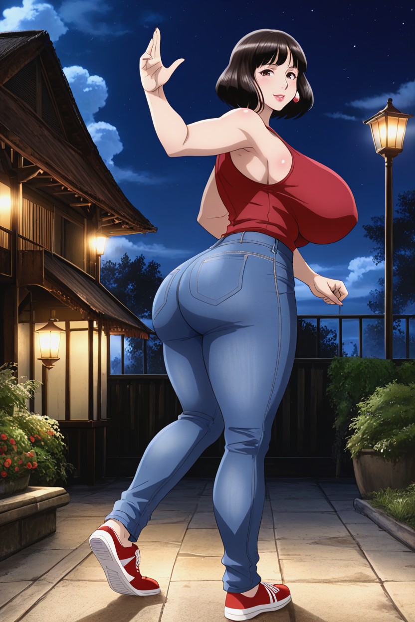 Illustration, Huge Chest, In Cinematic Film MILF AI Porn