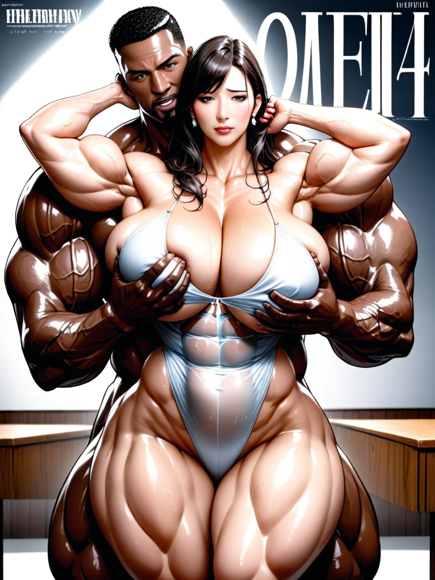 Graceful Abdominal Muscles, Magazine Cover, Well-developed Muscles MILF KI Porno