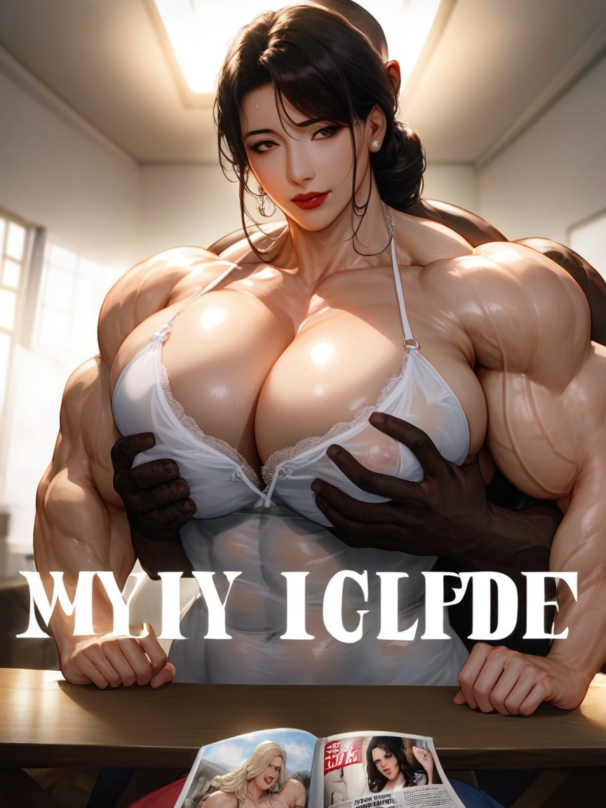 Super-strong Muscles, Magazine Cover Background, Asiática Porno MILF IA