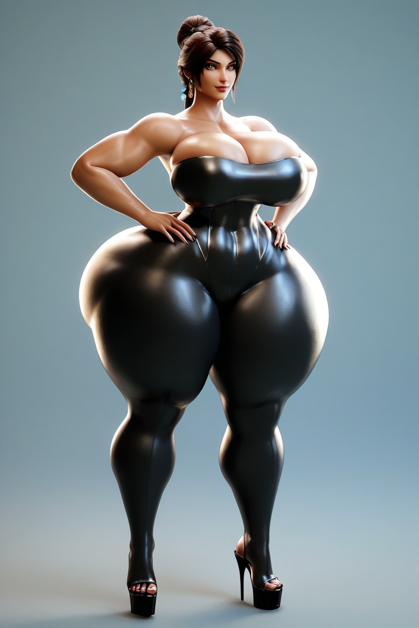 Manos En La Cintura, Disproportionately Large Butt, Extremely Curvy Porno MILF IA