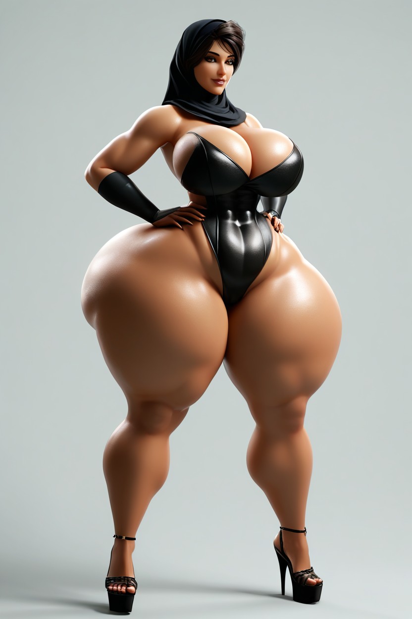 Facing Viewer, Front View, Thick Thighs MILF AI Porn