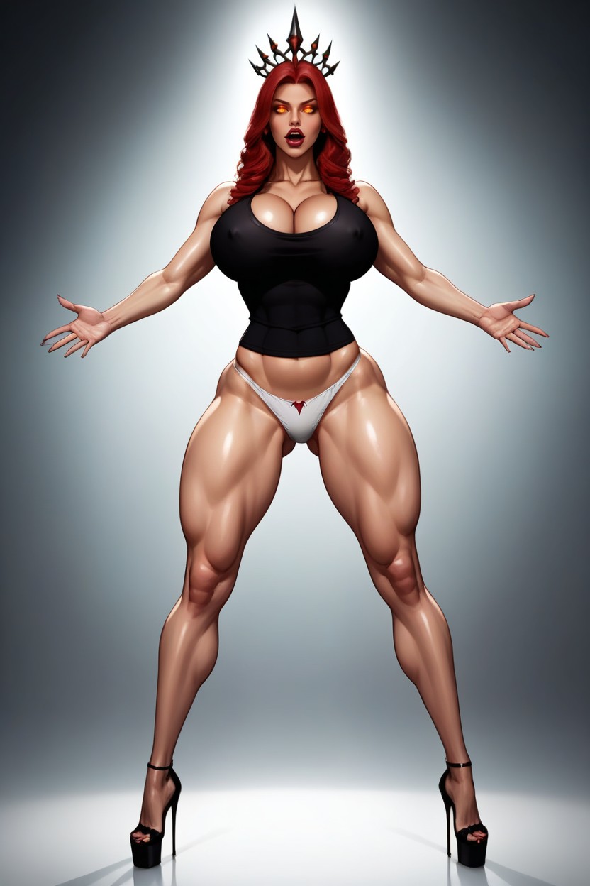 Fully Detailed Eyes, Full Body Shot, Double Size Breasts MILF AI Porn
