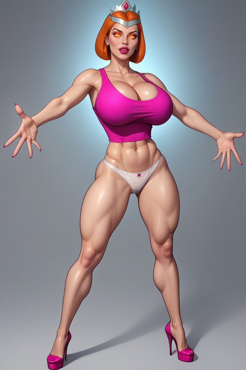 Very Lusty Evil Expression, Full Body Shot, Cleavage MILF AI Porn