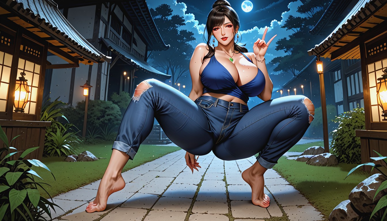 Open Legs, Apart Legs, Detailed Illustration Porno IA MILF