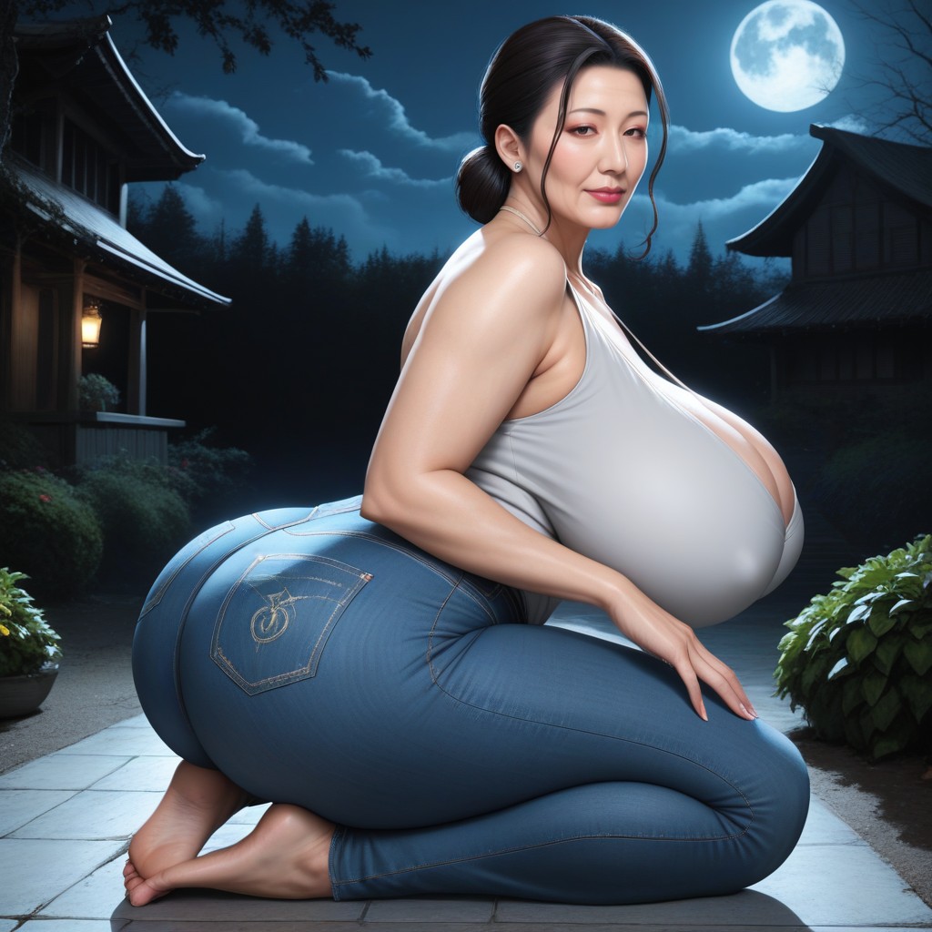Ultra-detailed, Run Pose, Ass Bigger Than Torso MILF AI Porn