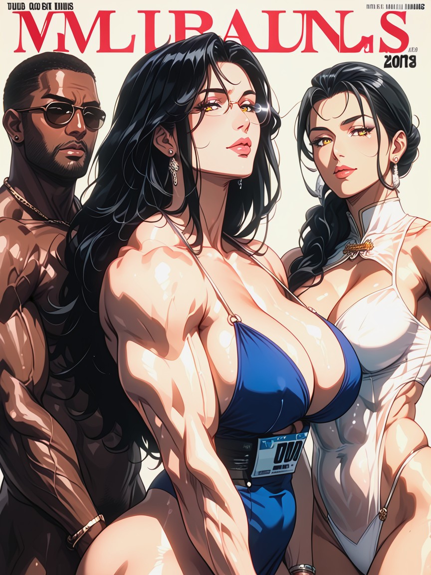Magazine Covers, Huge Latissimus Dorsi, Huge Biceps MILF AI Porn