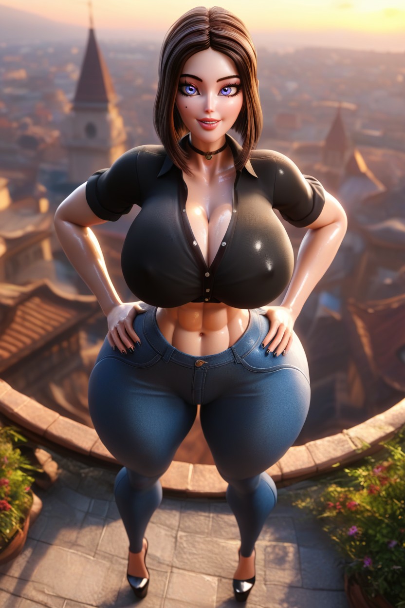 Gigantic Perfect Breasts, Very Tall, Gigantic Ass MILF AI Porn