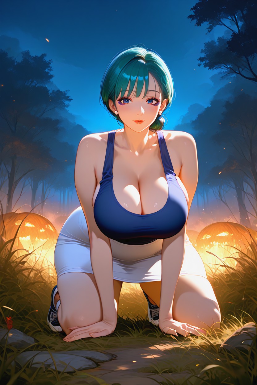 Tall Grass, Heavily Makeup Ruined, Front Pose Porno MILF IA