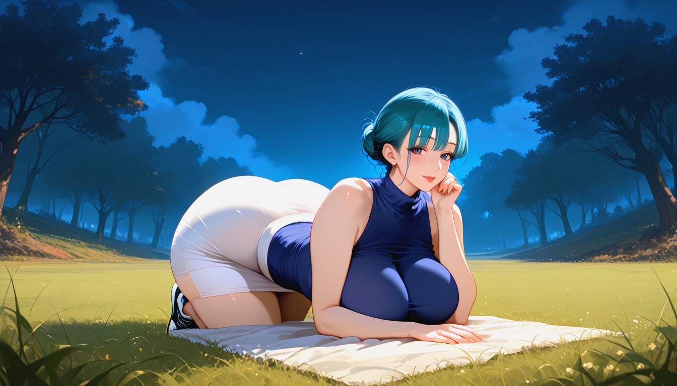 At Night, Detailed Illustration, Withered Trees MILF AI Porn