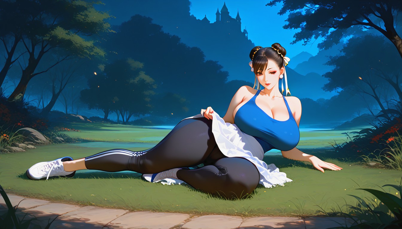 Lying Pose, Full Body Focus, Huge Chest MILF AI Porn