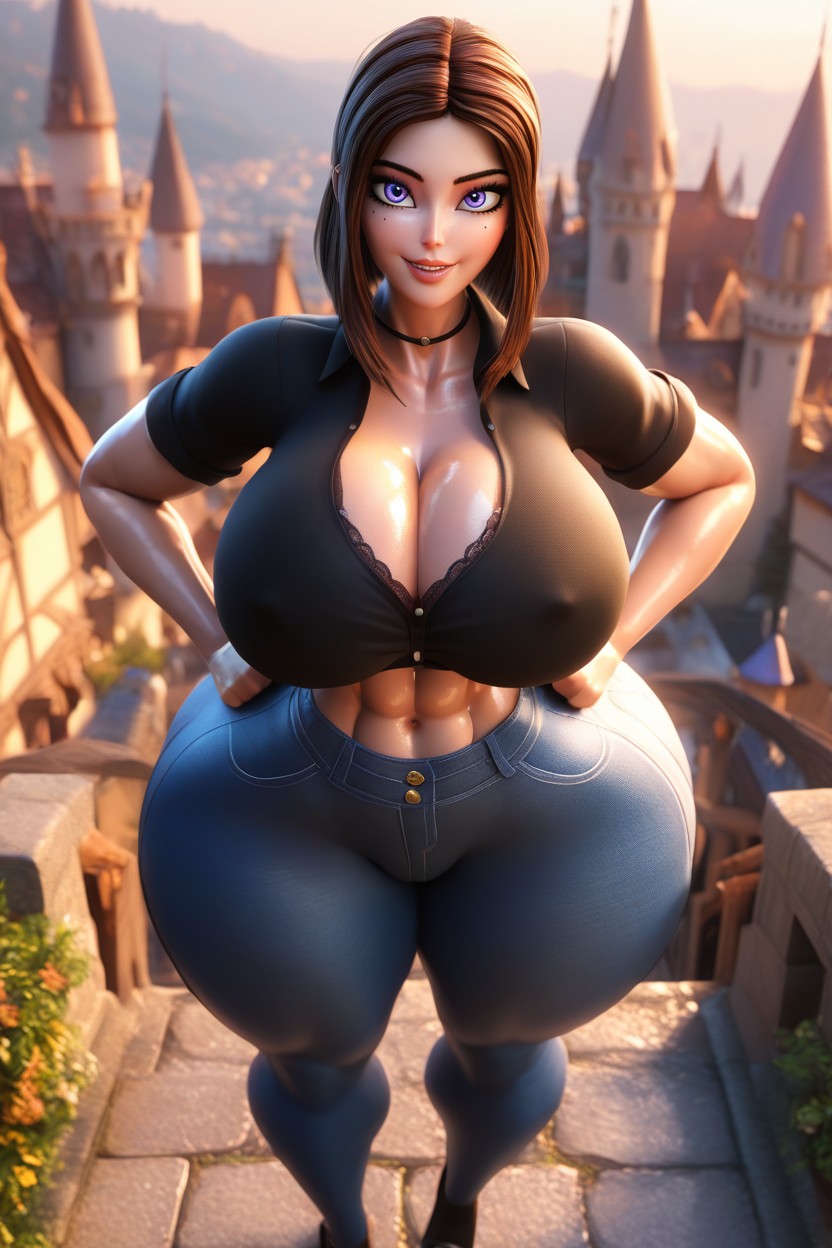 Tan Skin, Black Crop Top, Looking At Viewer MILF AI Porn