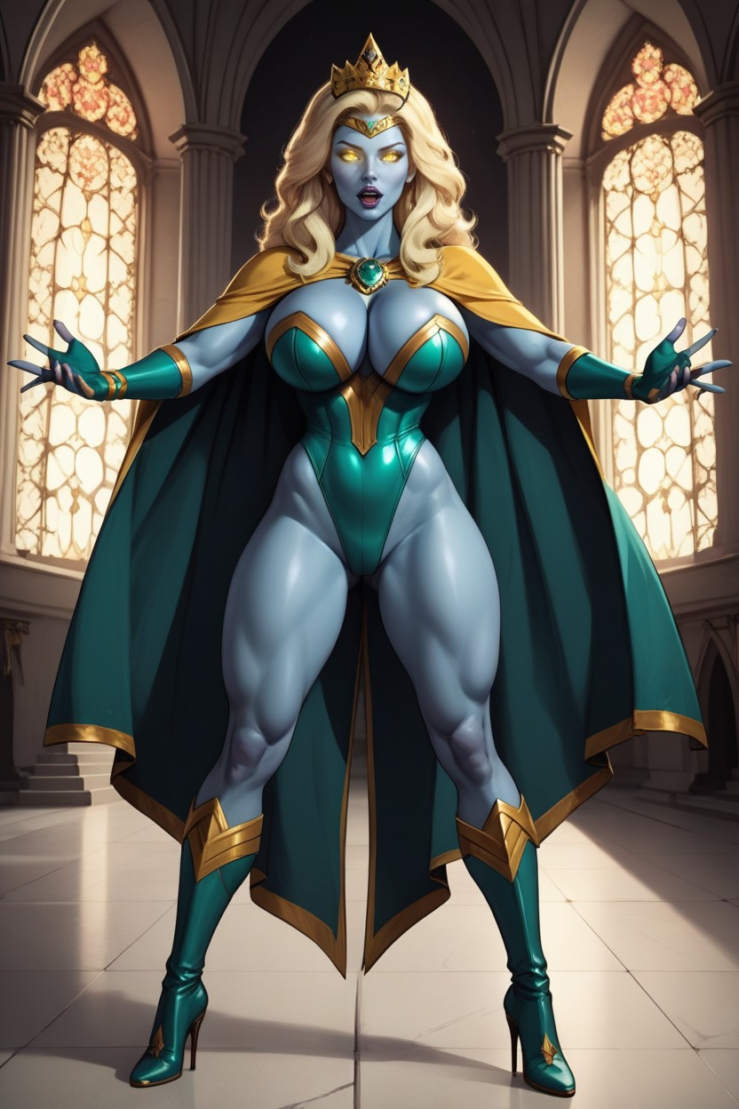 Very Lusty Evil Expression, Perfect Round, Triple Size Breasts MILF AI Porn