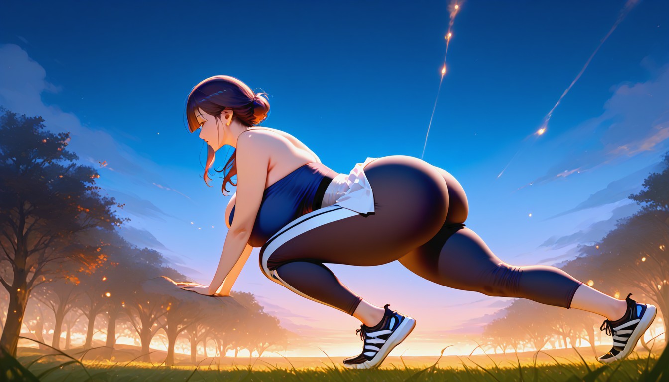 50+, Running In Field, Colossal Butt Porno MILF IA