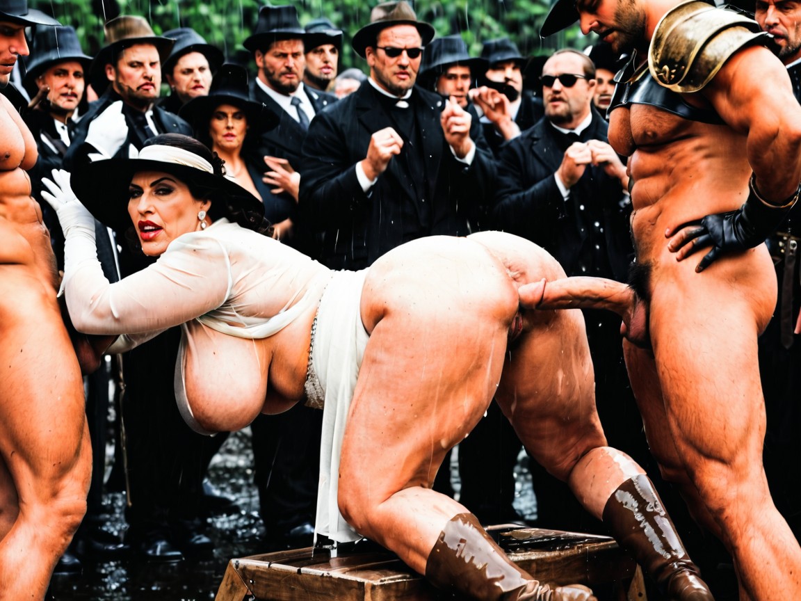 Crowded, Thick Dicks In Front Of Everyone, Medieval Market Background MILF AI Porn