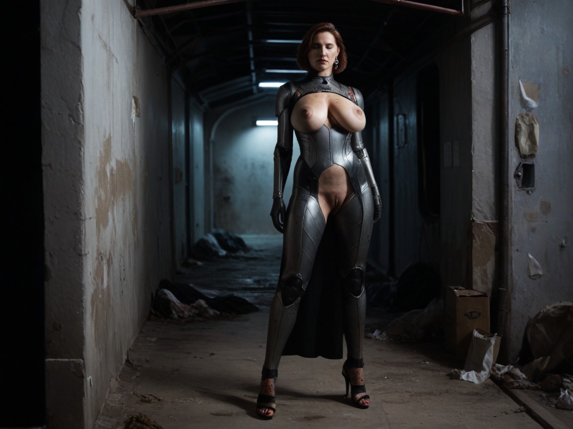Full Body, Dirty Skin, Armored Dress MILF AI Porn