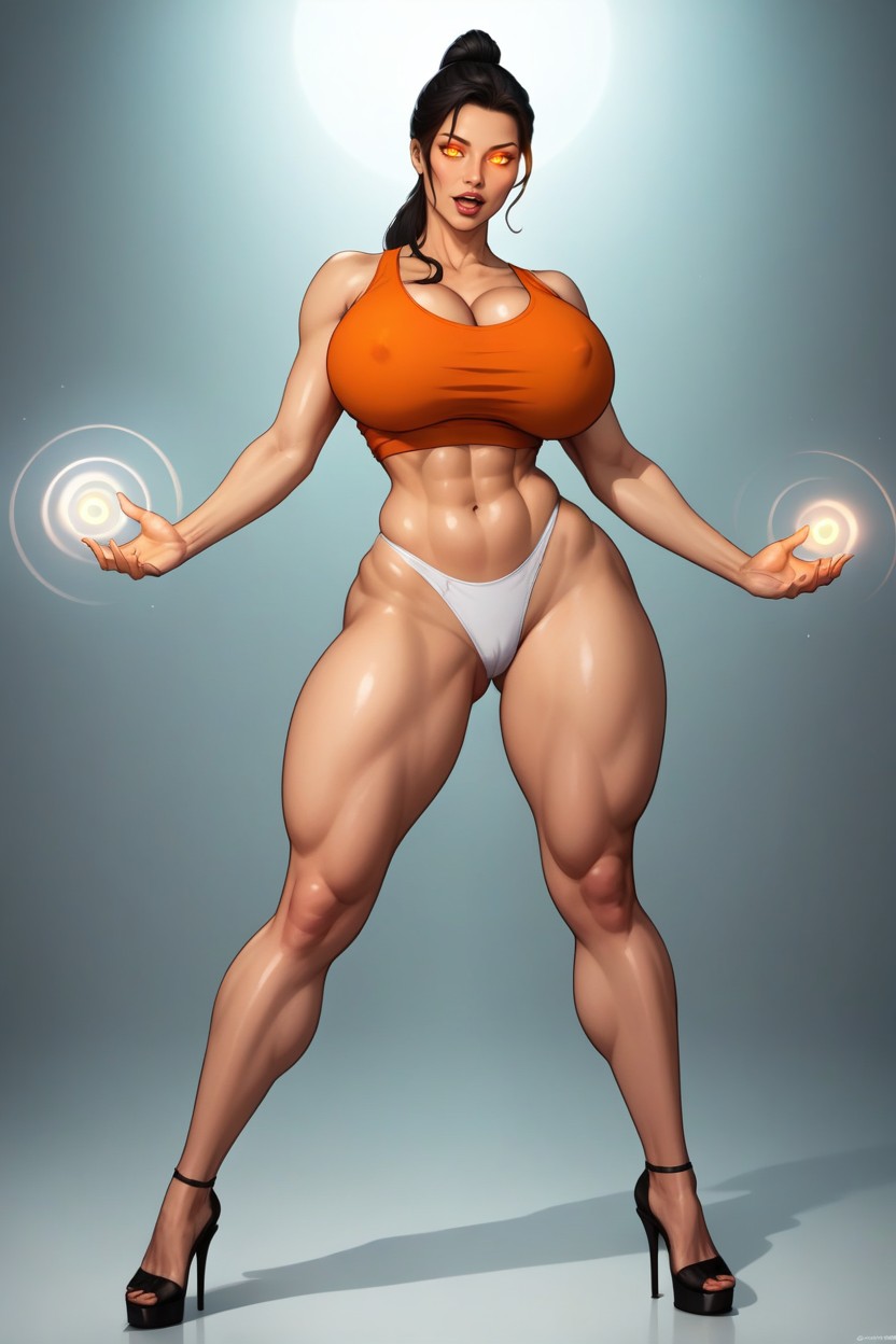 Glowing Dark Orange Eyes, Corrupted Into An Evil Slutmom Queen, Glowing Eyes MILF AI Porn