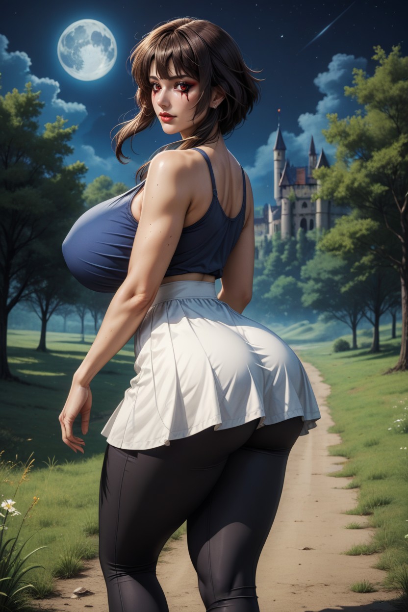 Blue Blouse, Cosplay, White Skirt MILF AI Porn