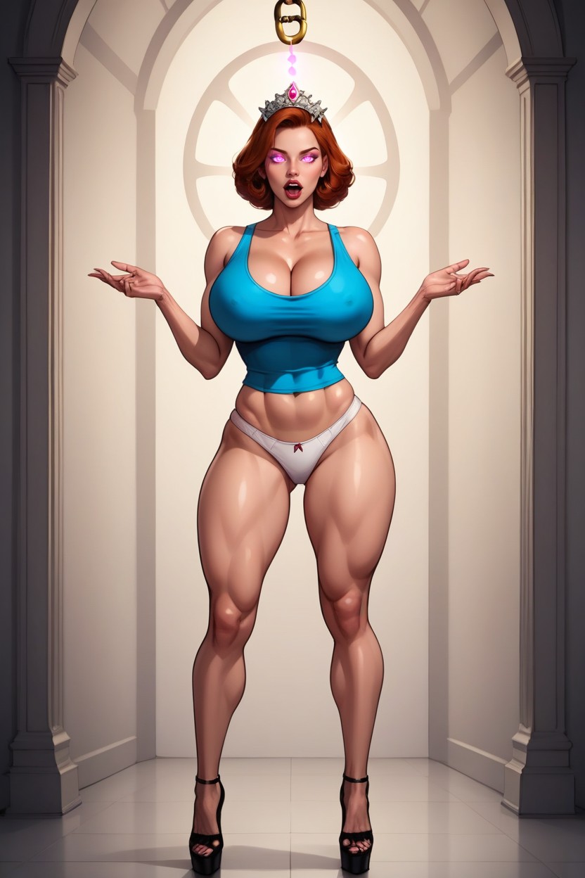 Hotmom, Standing In Haunted Home, Black High Heel Shoes MILF AI Porn