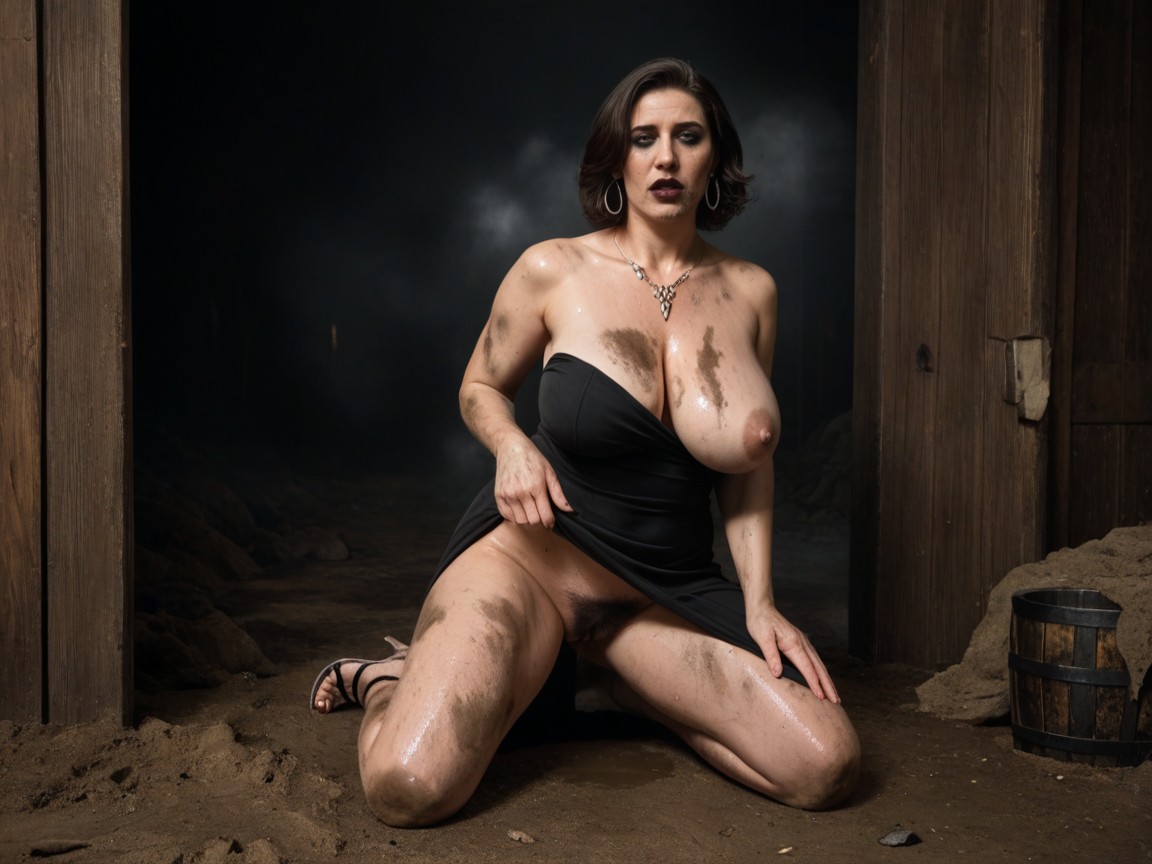 One Breast Out, Full Body, Huge Cock Orc Horror Scene The Fight Takes Place In A Dark And Warehouse MILF AI Porn