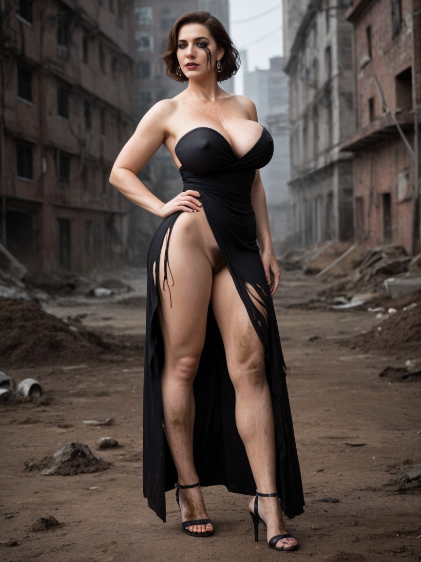 Erect Nipples, Dirt On Knees Woman Has Dirt On Feet Her Cunt Is So Wet, Bottom Naked MILF AI Porn