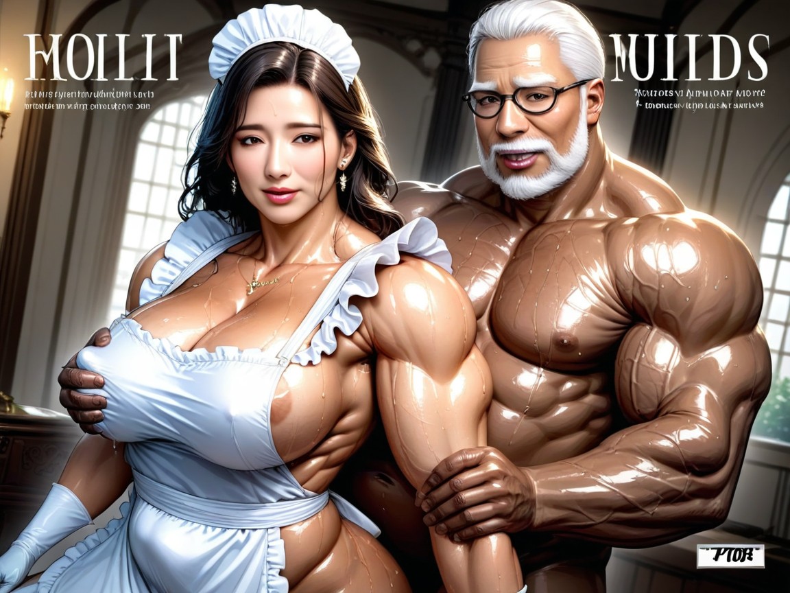 Strong Physique, Huge Latissimus Dorsi, Developed Muscle Groups MILF AI Porn
