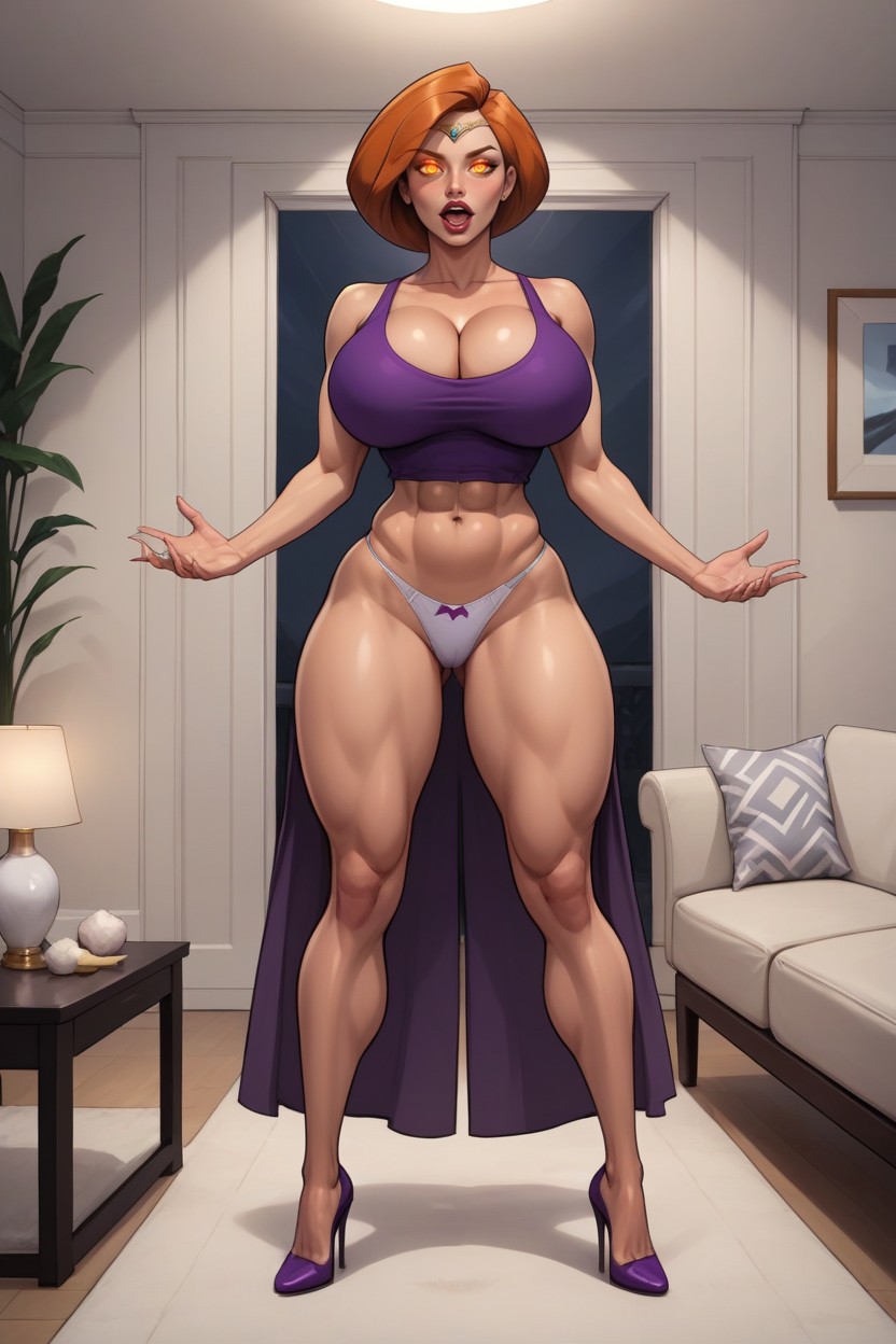 Fully Detailed Face, Full Body Standing Full Straight At Viewer, Bimbo MILF AI Porn