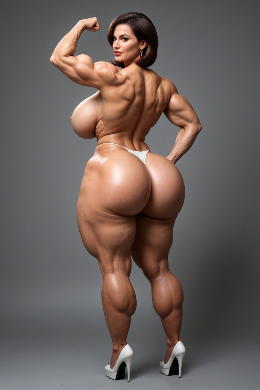 Disproportionately Huge Ass, Topless, Hyper Bubble Butt MILF AI Porn