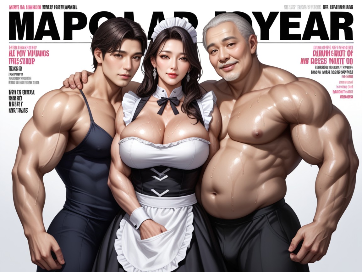 Abdominal Muscles, Magazine Inner Pages, Magazine Cover MILF AI Porn