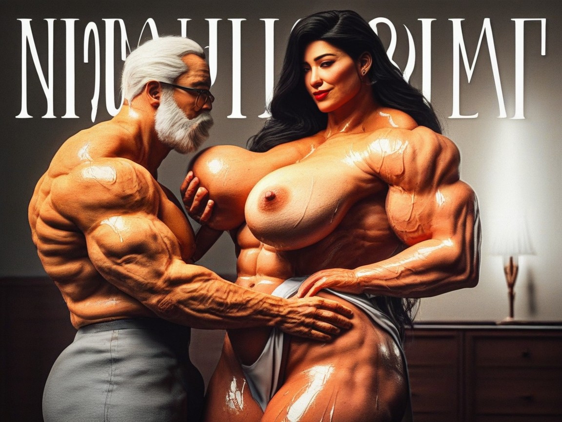 Groping, Huge Latissimus Dorsi, Magazine Cover MILF AI Porn