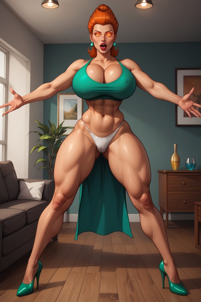 Ultra Detailed, Standing Full Straight With Legs Spread Apart, Orgasm Porno MILF IA