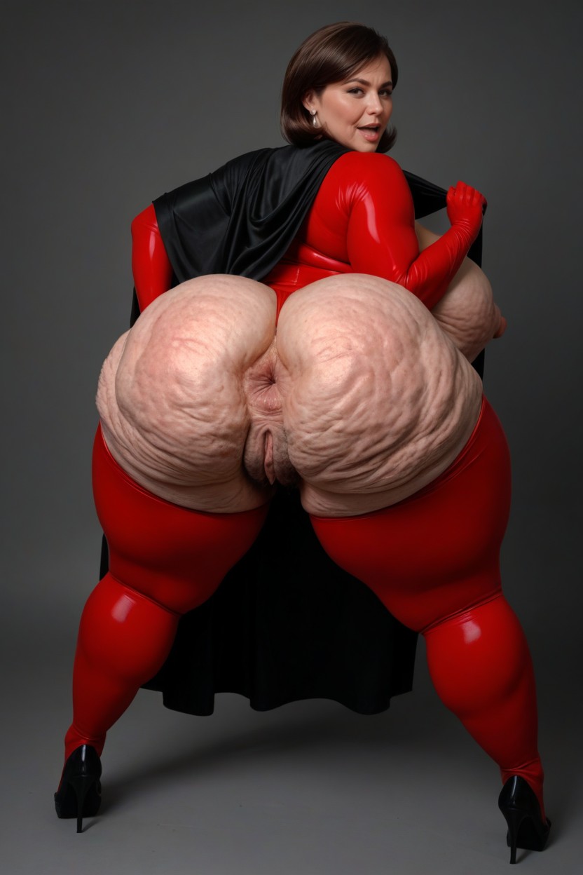 Bare Ass, Giant Cartoony Ass, Huge Breasts MILF AI Porn