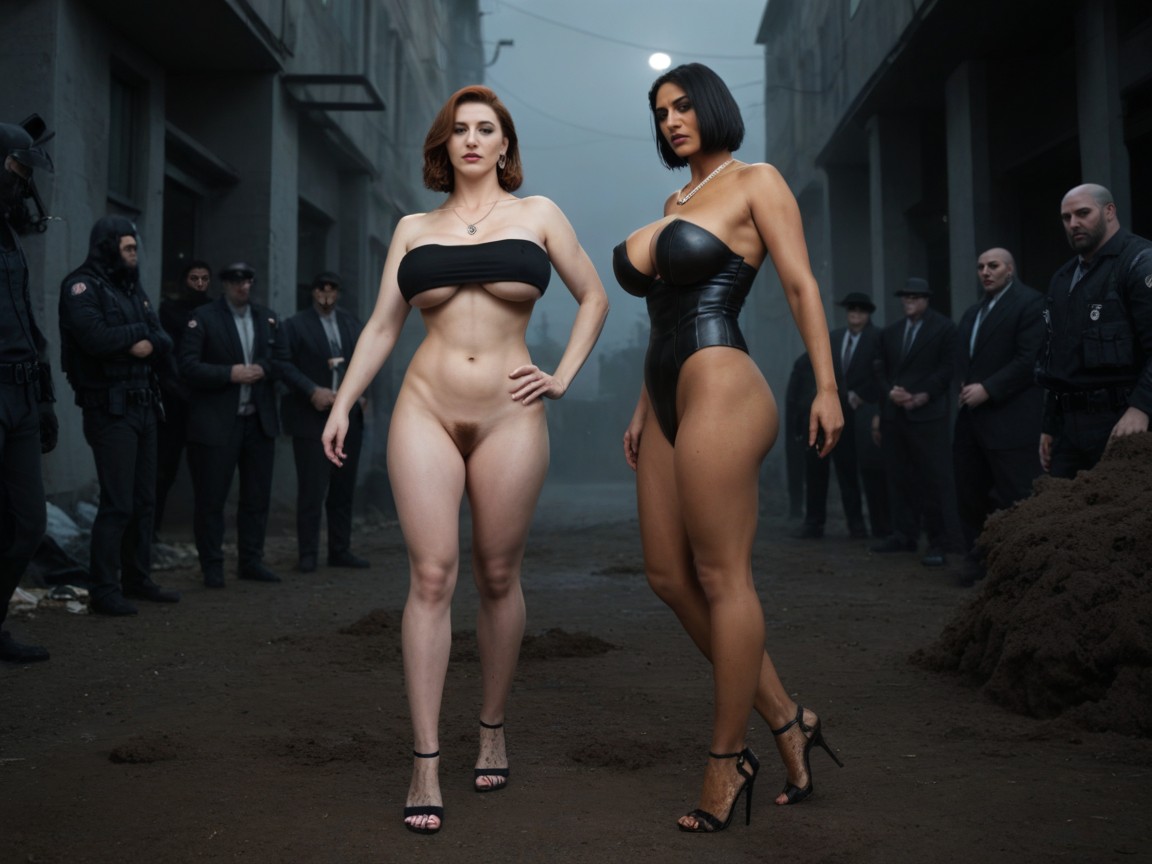 Pechos Caídos Gigantes, 2 Personas, Medianoche Porno MILF IA