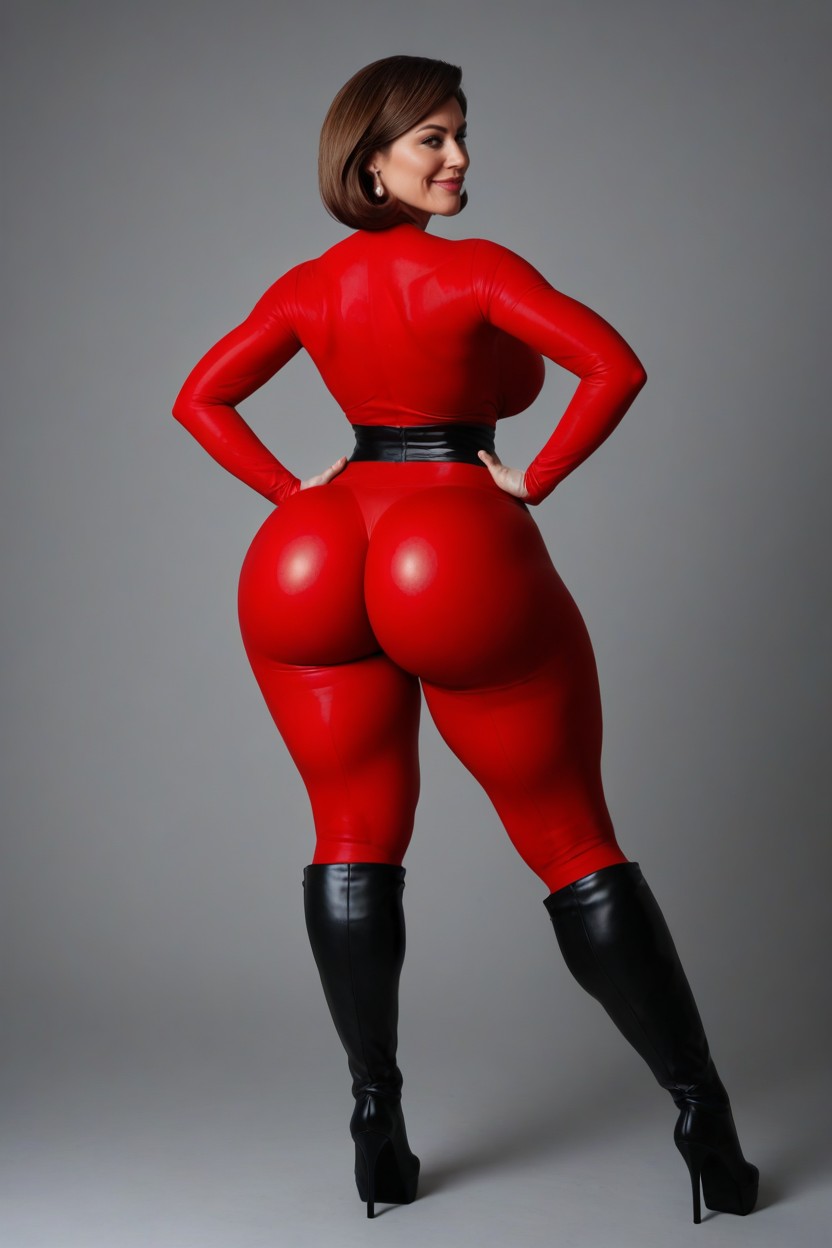 Beautiful Face, Extremadamente Pesado En La Parte Inferior, Disproportionate Massive Fake Butt Porno MILF IA