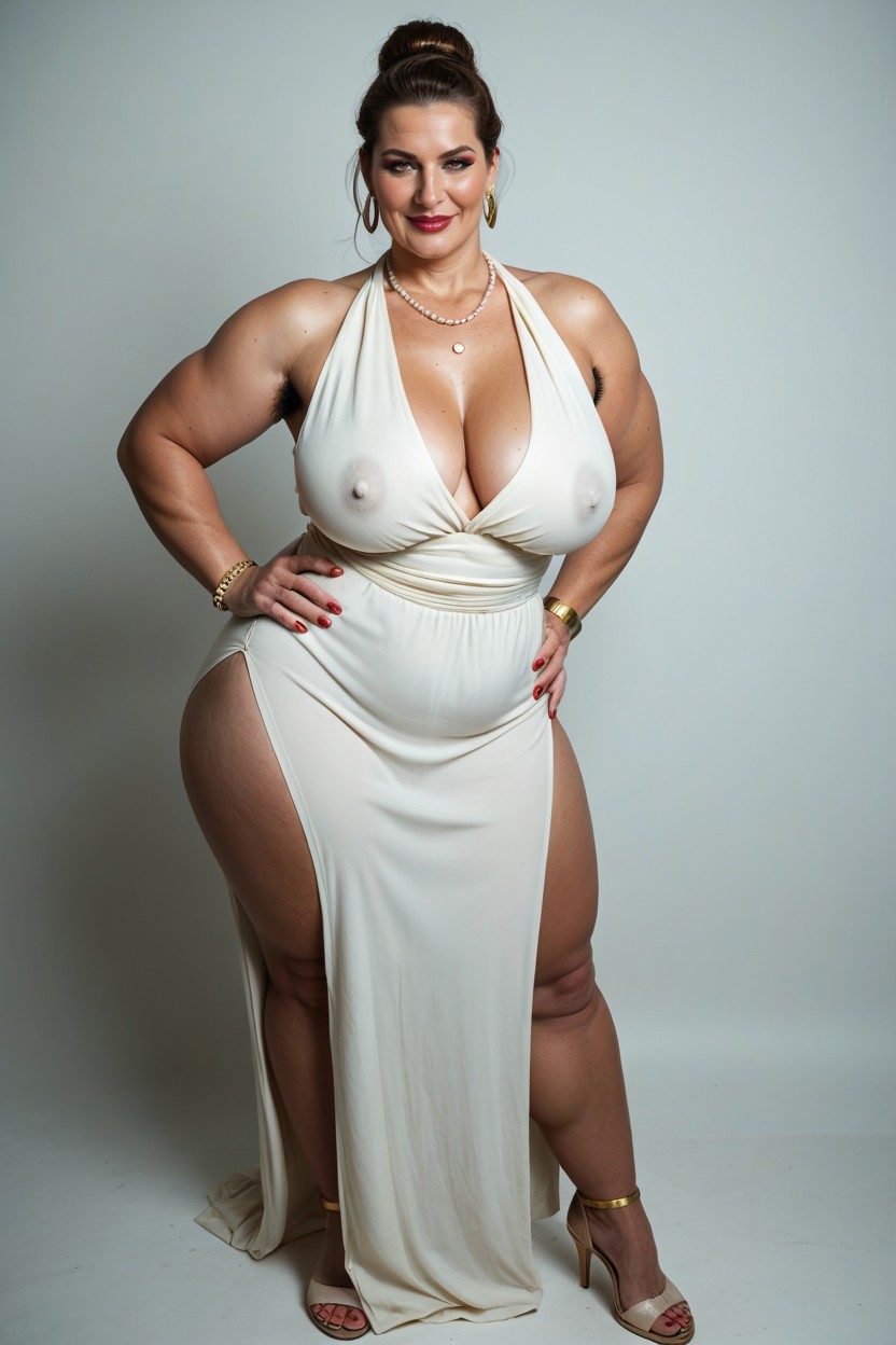 Giant Saggy Breasts, Gold Anklet, Ass Bigger Than Torso MILF AI Porn