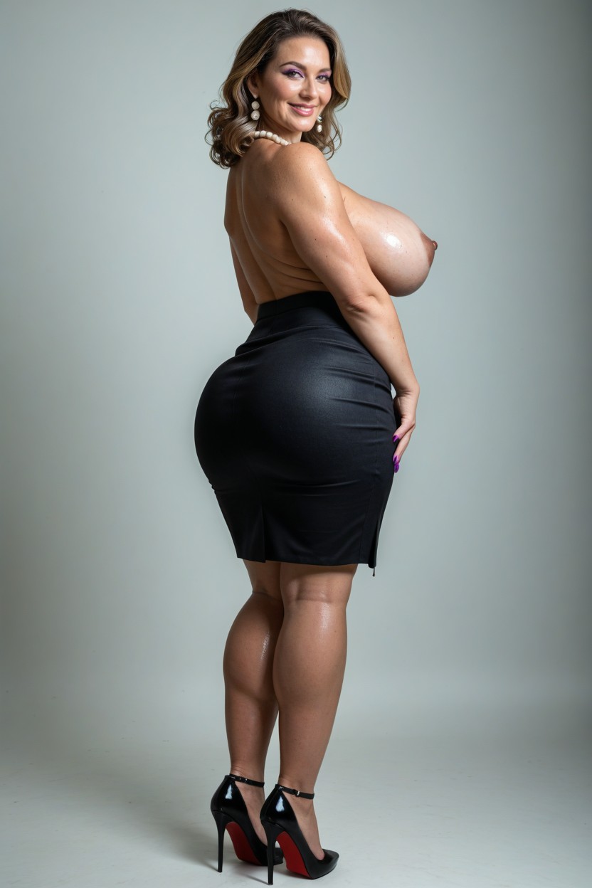 Pearl Earrings, Bbw, Glamorous Face Features Sharp Eyes Full Lips Porno MILF IA