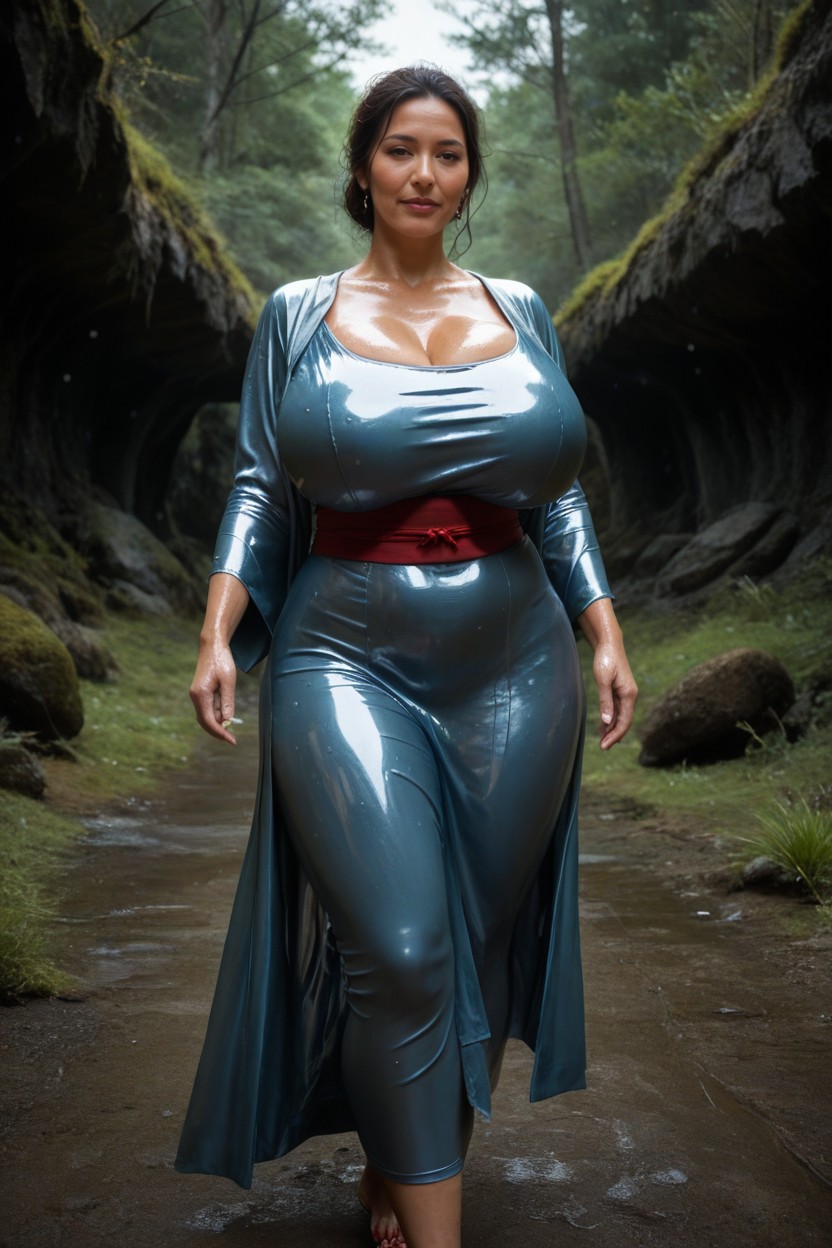 Silk Dress, Bigbutt, Collaosal Breast MILF AI Porn